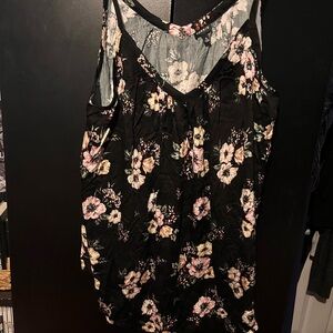 Torrid Black and Pink Floral shirt